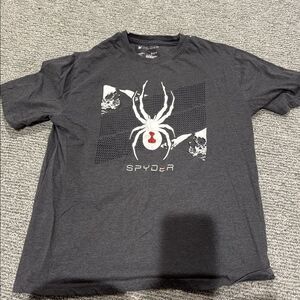 Spyder Gray Tee with White and Red Logo
